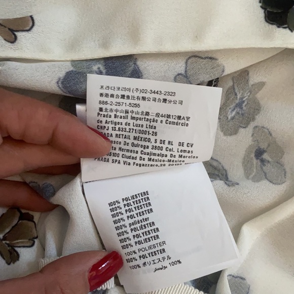 💯 % Authentic Prada Short Flower Patterns Casual Style A-line Sleeveless - Picture 8 of 12